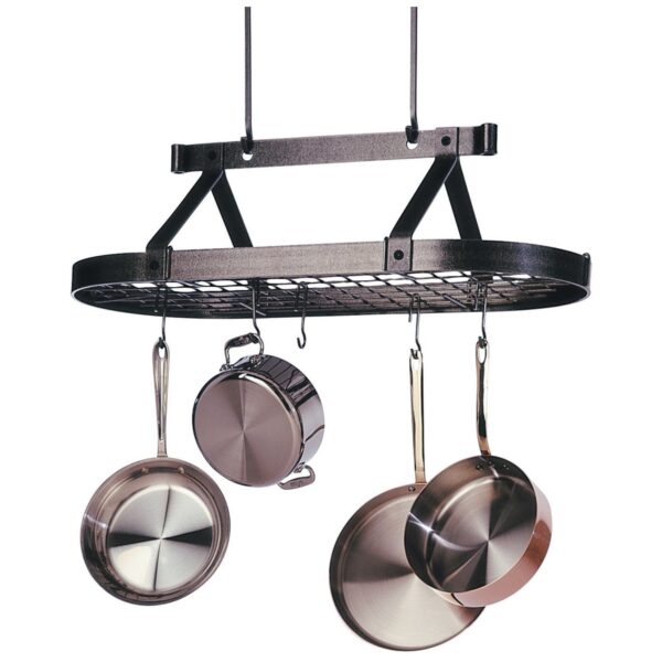 Estante ovalado para macetas de techo Enclume PR16bwg HS 3 pies acero martillado