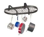 Estante ovalado para ollas de techo bajo Enclume Premier PR12wg HS acero martillado organizador cocina