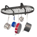 Estante ovalado para ollas de techo bajo Enclume Premier PR12wg HS acero martillado organizador cocina