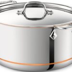 Olla Alta Stockpot All Clad 11644650827 Copper Core Acero Inoxidable 5 Capas 8 Cuartos Color Plata Apta para Inducción y