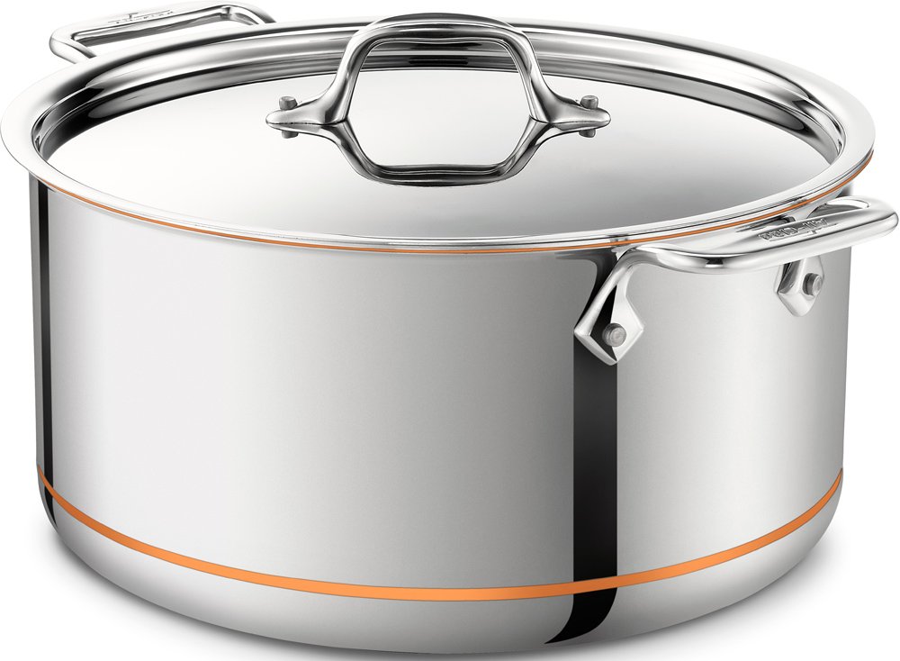 Version 1.0.0 Olla Alta Stockpot All Clad 11644650827 Copper Core Acero Inoxidable 5 Capas 8 Cuartos Color Plata Apta para Inducción y