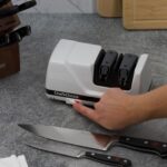 Chef'sChoice - Afiladores de cuchillos eléctricos profesionales FlexHone/Strop con abrasivos de diamante 100% y guías de