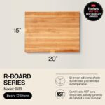 Tabla para Picar de Madera John Boos R03 Bloque de Carnicero Rectangular de Arce Reversible 20 x 15 Pulgadas Grosor de 1