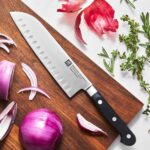 ZWILLING J.A. Henckels Cuchillo Santoku profesional "S", acanalado, 7", Negro 31120-183
