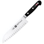 ZWILLING J.A. Henckels Cuchillo Santoku profesional "S", acanalado, 7", Negro 31120-183