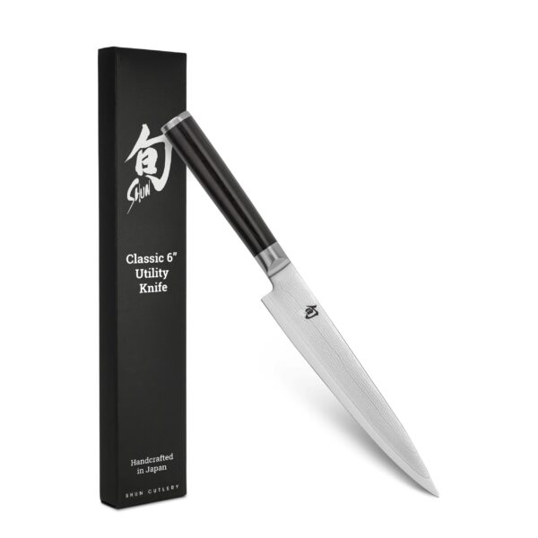 Shun Cuchillo de cocina clásico de 6 pulgadas, estrecho, de hoja recta, perfecto para cortes precisos, ideal para prepar