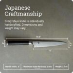 Shun Cuchillo de cocina clásico de 6 pulgadas, estrecho, de hoja recta, perfecto para cortes precisos, ideal para prepar
