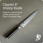 Shun Cuchillo de cocina clásico de 6 pulgadas, estrecho, de hoja recta, perfecto para cortes precisos, ideal para prepar