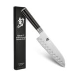 Cuchillo Santoku Shun Classic DM0718 7 Pulgadas Tierra Hueca Acero VG-MAX