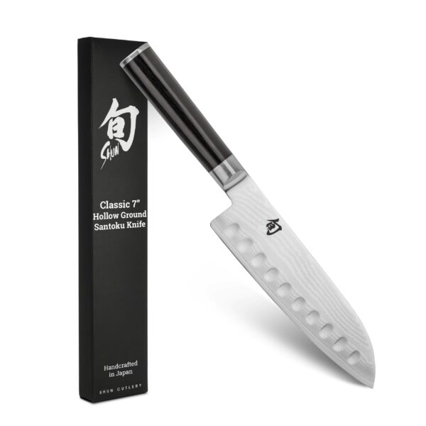 Cuchillo Santoku Shun Classic DM0718 7 Pulgadas Tierra Hueca Acero VG-MAX