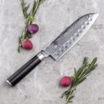 Cuchillo Santoku Shun Classic DM0718 7 Pulgadas Tierra Hueca Acero VG-MAX
