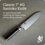Cuchillo Santoku Shun Classic DM0718 7 Pulgadas Tierra Hueca Acero VG-MAX