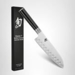 Cuchillo Santoku Shun Classic DM0718 7 Pulgadas Tierra Hueca Acero VG-MAX