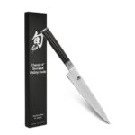 Shun Cutlery - Cuchillo de cocina clásico dentado de 6 pulgadas, estrecho y de hoja recta, perfecto para cortes precisos
