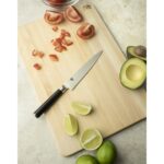 Shun Cutlery - Cuchillo de cocina clásico dentado de 6 pulgadas, estrecho y de hoja recta, perfecto para cortes precisos