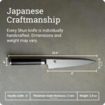 Shun Cutlery - Cuchillo de cocina clásico dentado de 6 pulgadas, estrecho y de hoja recta, perfecto para cortes precisos