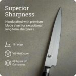 Shun Cutlery - Cuchillo de cocina clásico dentado de 6 pulgadas, estrecho y de hoja recta, perfecto para cortes precisos