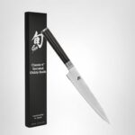 Shun Cutlery - Cuchillo de cocina clásico dentado de 6 pulgadas, estrecho y de hoja recta, perfecto para cortes precisos