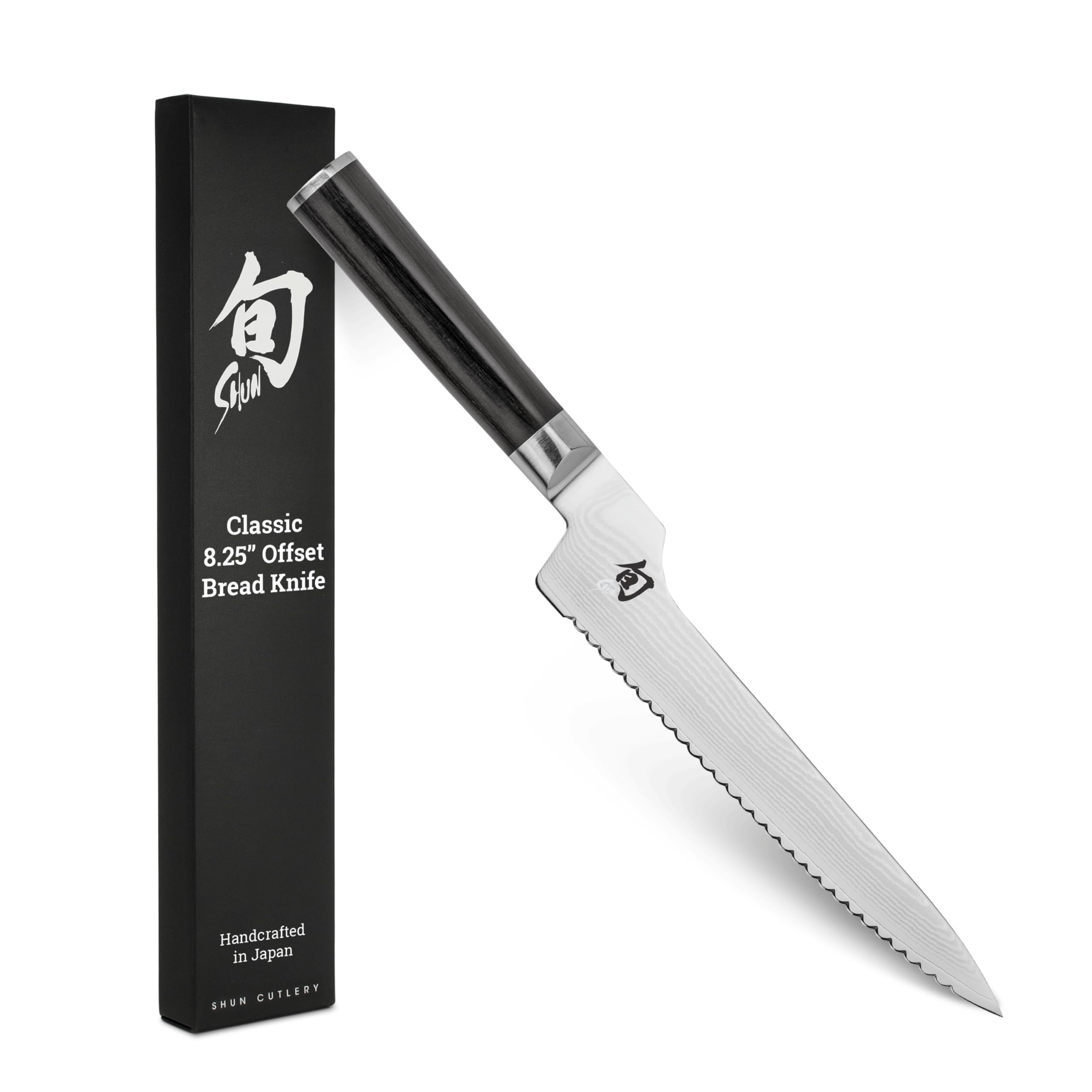 Version 1.0.0 Shun Cutlery - Cuchillo clásico para pan de 8.25 pulgadas, las serraciones largas se deslizan a través del pan, ideal pa
