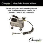 Champion Sports Electric Ball Inflator – Quiet High-PSI Air Compressor & Ball Pump for Sports Balls, 110–120V AC