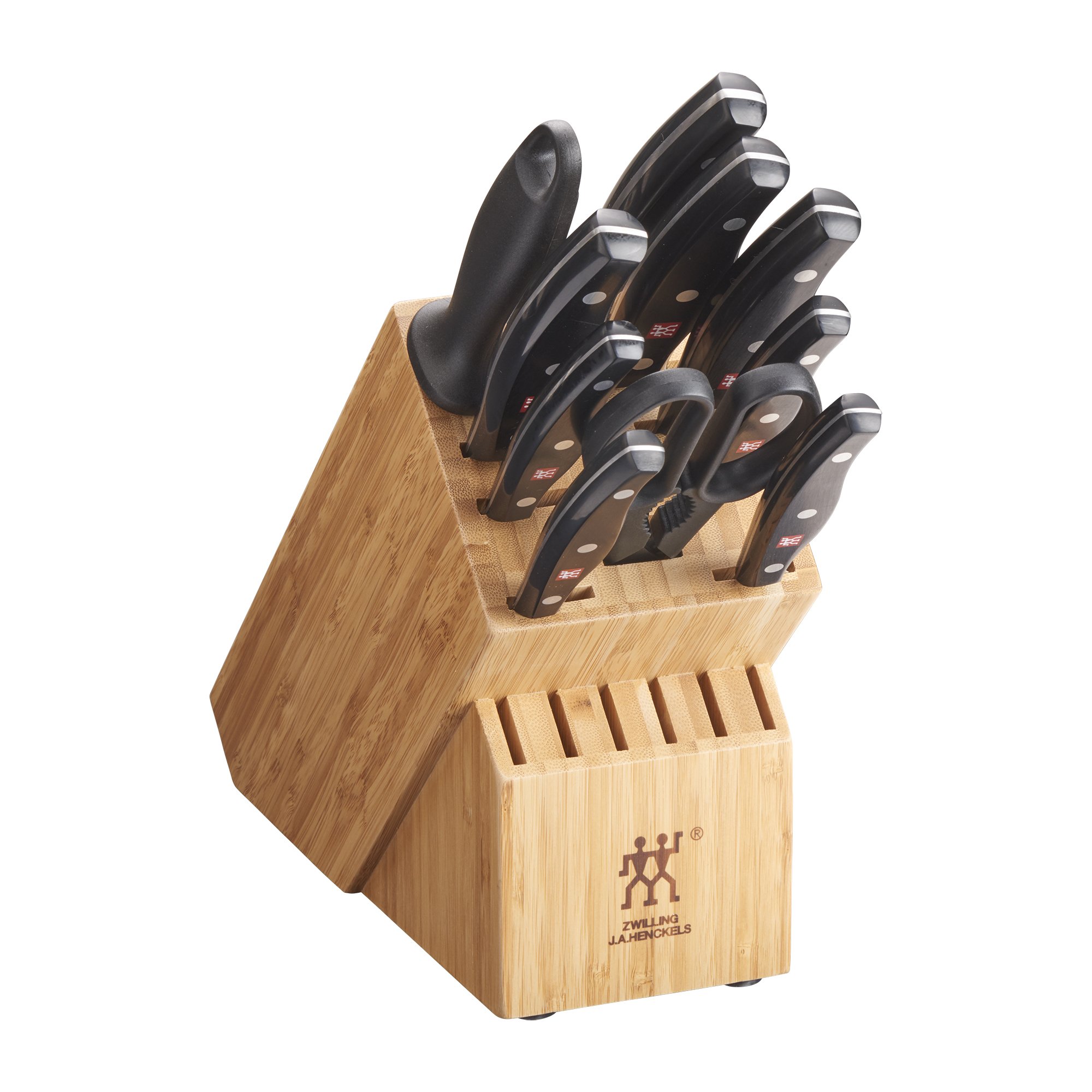 Version 1.0.0 ZWILLING Twin Signature - Juego de cuchillos alemanes de 11 piezas con bloque, afilado para afeitar, fabricado en una fá