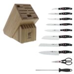ZWILLING Twin Signature - Juego de cuchillos alemanes de 11 piezas con bloque, afilado para afeitar, fabricado en una fá