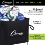 Champion Sports Volleyball Cart & Equipment Storage, Durable Aluminum Frame for High Volume Practices & Training Session