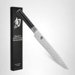 Shun Cutlery - Cuchillo clásico para cortar tierra hueca de 9 pulgadas, largo, hoja fina, permite cortes más limpios par