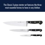 Juego de Cuchillos de Cocina Henckels Classic 31425-000 Acero Inoxidable 3 Piezas Cuchillo de Chef Utilitario y Pelador