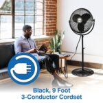 Ventilador de pedestal industrial Air King 9420 20 pulgadas 3 velocidades acero 120 voltios aprobado ETL OSHA
