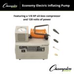 Champion Sports Electric Ball Inflator – Quiet High-PSI Air Compressor & Ball Pump for Sports Balls, 110–120V AC