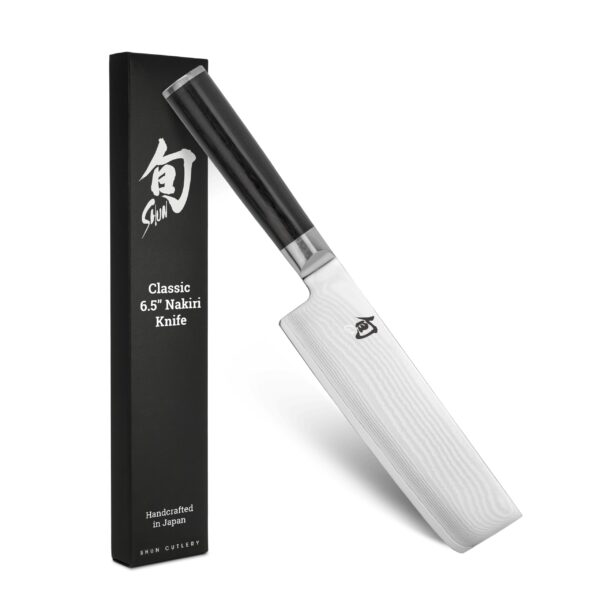 Shun Classic Cuchillo Nakiri de acero inoxidable de 6 1/2 pulgadas Kai DM0728