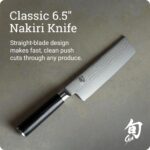 Shun Classic Cuchillo Nakiri de acero inoxidable de 6 1/2 pulgadas Kai DM0728