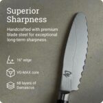 Shun Cuchillo versátil clásico de 6 pulgadas con núcleo de corte VG-MAX patentado y revestimiento de Damasco de acero in