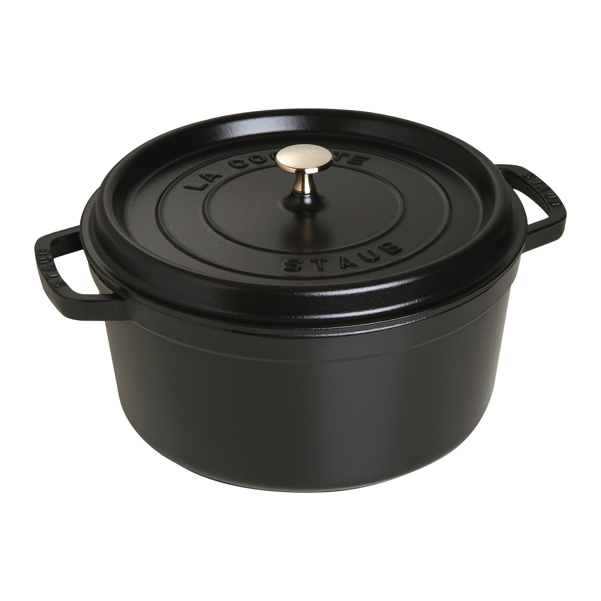 Version 1.0.0 Olla cocotte redonda de hierro fundido Staub 1102825 negro mate 6.25 cuartos de galón