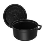 Olla cocotte redonda de hierro fundido Staub 1102825 negro mate 6.25 cuartos de galón