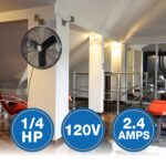 Ventilador de Pared Oscilante Industrial Air King 9035 – 30 Pulgadas, 1/4 HP, 7,400 CFM, 3 Velocidades, Negro