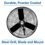 Ventilador de Pared Oscilante Industrial Air King 9035 – 30 Pulgadas, 1/4 HP, 7,400 CFM, 3 Velocidades, Negro