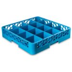 Estante para vasos Carlisle FoodService Products Opticlean RG1614 16 compartimentos 19.875x19.875x10.5 pulgadas restaura