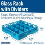 Estante para vasos Carlisle FoodService Products Opticlean RG1614 16 compartimentos 19.875x19.875x10.5 pulgadas restaura