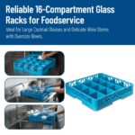 Estante para vasos Carlisle FoodService Products Opticlean RG1614 16 compartimentos 19.875x19.875x10.5 pulgadas restaura