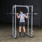 Body-Solid Powerline - Soporte de potencia ajustable, marco de acero resistente de entrenamiento de fuerza de 18 niveles