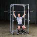 Body-Solid Powerline - Soporte de potencia ajustable, marco de acero resistente de entrenamiento de fuerza de 18 niveles