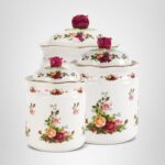 Juego de botes decorativos para cocina Old Country Roses Royal Albert OCRFUN21210 porcelana fina diseño rosas