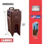 Contenedor de bebidas isotérmico Cambro UC500UC500131 780305 Ultra Camtainer plástico aislado 5.25 galones marrón oscuro
