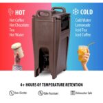 Contenedor de bebidas isotérmico Cambro UC500UC500131 780305 Ultra Camtainer plástico aislado 5.25 galones marrón oscuro