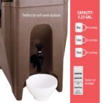 Contenedor de bebidas isotérmico Cambro UC500UC500131 780305 Ultra Camtainer plástico aislado 5.25 galones marrón oscuro