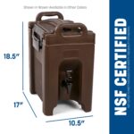 Dispensador de bebidas aislado Cateraide CFS Brands XT250003 2.5 galones polietileno poliuretano