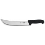Victorinox Cutlery - Cuchillo curvo címetro de 10 pulgadas (25.4 cm) con borde Granton, mango de Fibrox negro 5.7323.25-