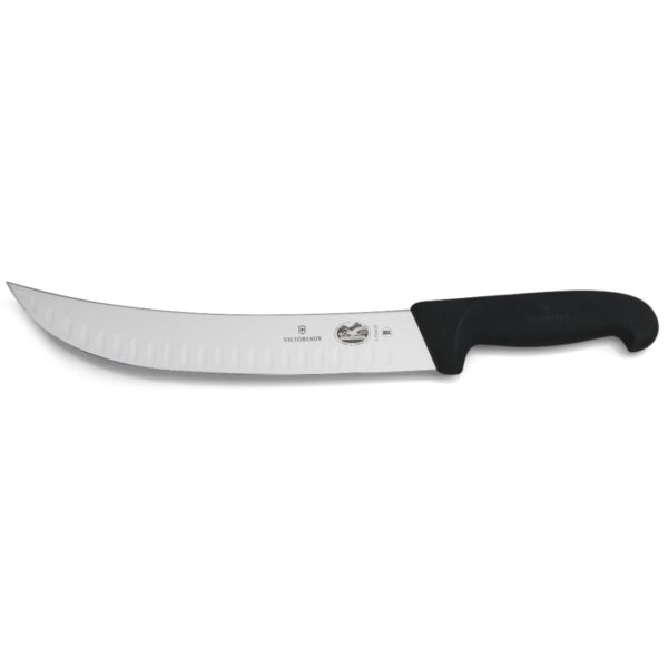 Victorinox Cutlery - Cuchillo curvo címetro de 10 pulgadas (25.4 cm) con borde Granton, mango de Fibrox negro 5.7323.25-